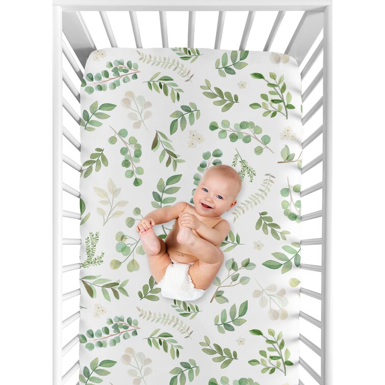 Botanical Floral Leaf Fitted Crib Sheet Reviews AllModern